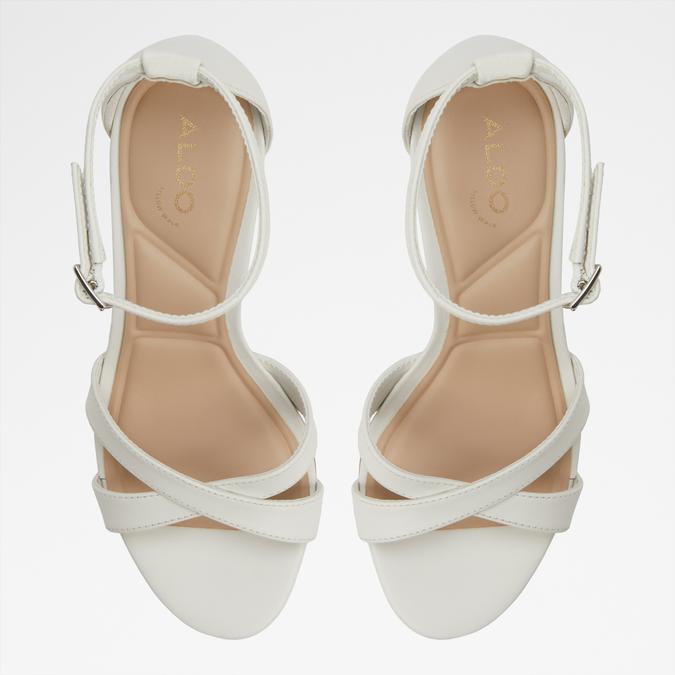 Melodie-In Women's White Block Heel Sandals image number 1