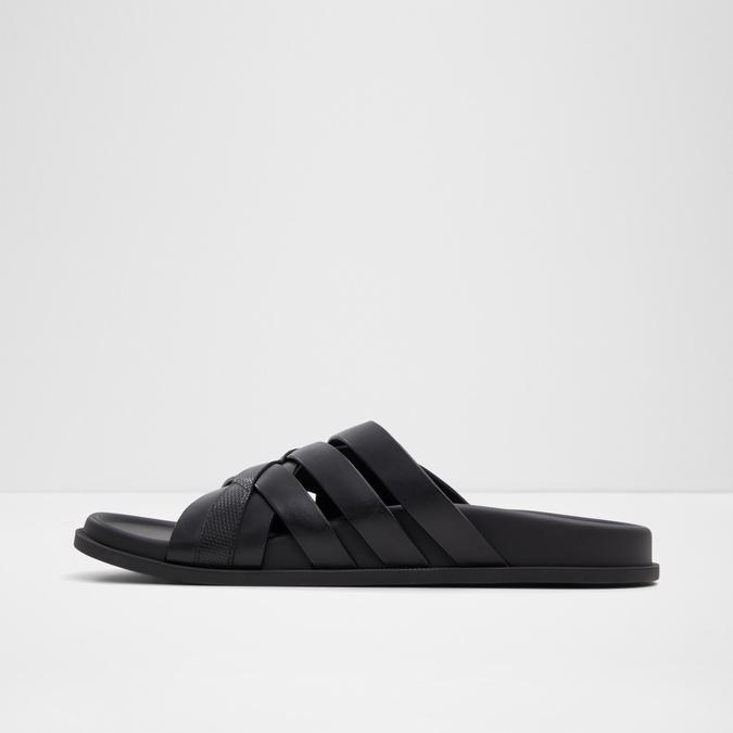 Eze Men's Black Cross Strap Sandals image number 3