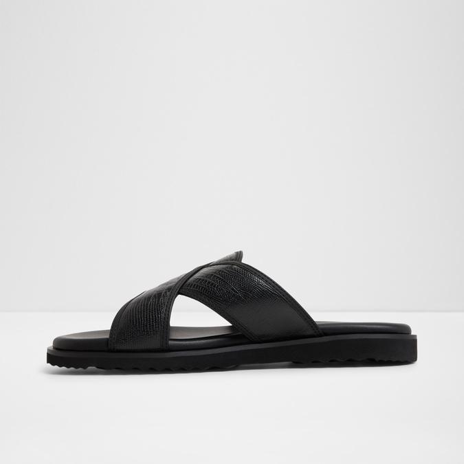 Olinoa-In Men's Black Cross Strap Sandals image number 3