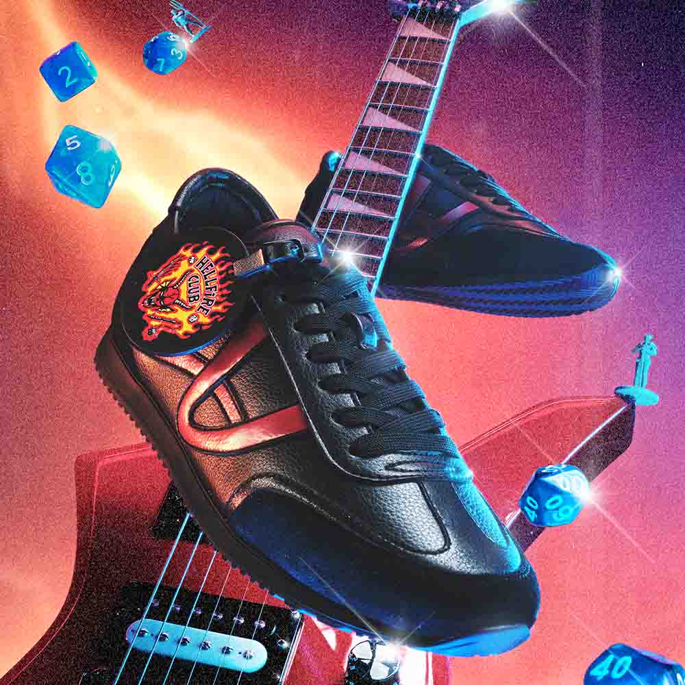 Hellfireclub-In Men's Black Low Top Sneakers