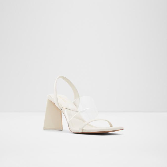 Eliss Women's White Block Heel Sandal image number 4