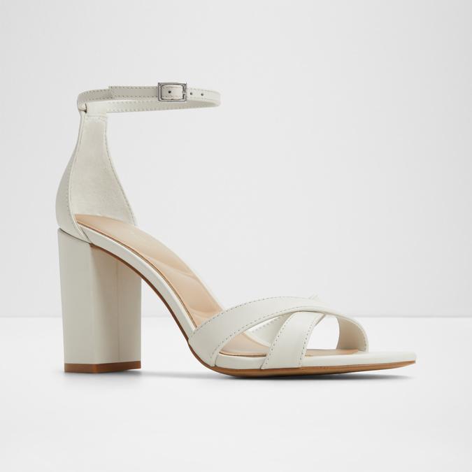 Melodie-In Women's White Block Heel Sandals image number 4