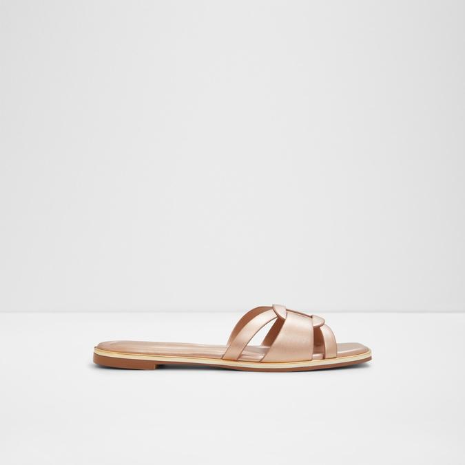 Cadialdan Women's Rose Gold Flat Sandals