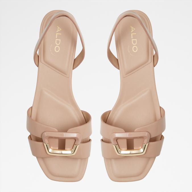 Alamaendar Women's Beige Block Heel Sandals image number 1