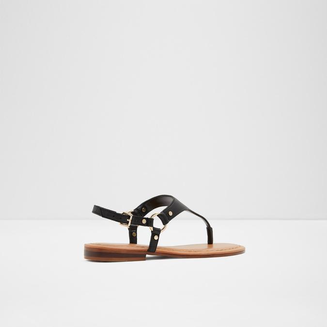 Elubrylla Women's Black Flat Sandals