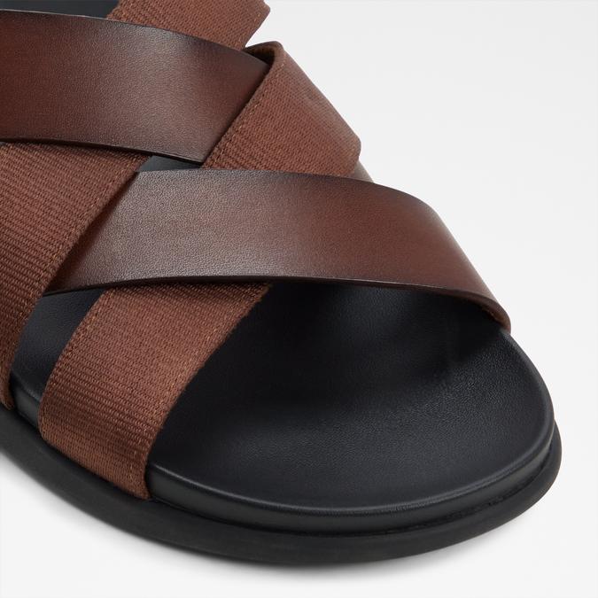 FLORIAN Brown Men Cross Strap Sandals image number 4