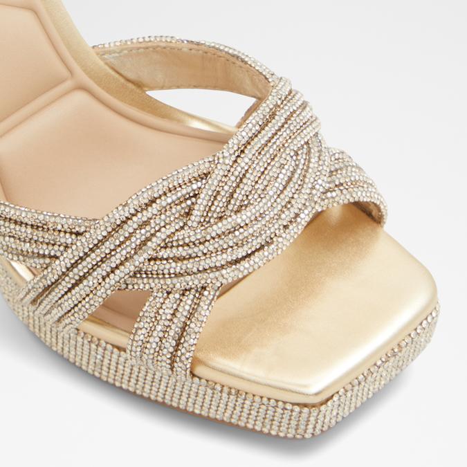 Glimma Women's Gold Block heel Sandals image number 5