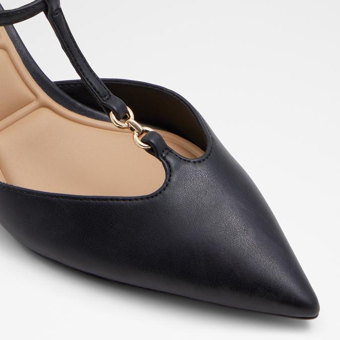 Crylla Women's Black Block Heel Shoes image number 5