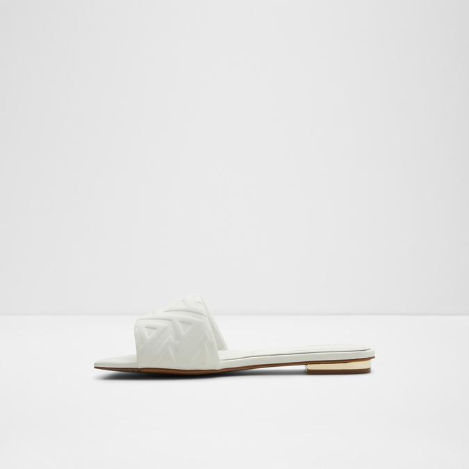 Cleony Women's White Flat Sandals image number 2
