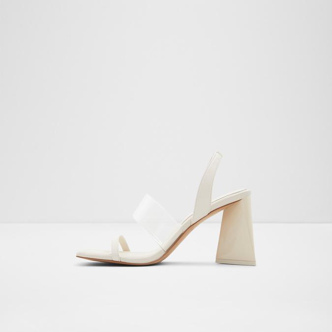 Eliss Women's White Block Heel Sandal image number 3