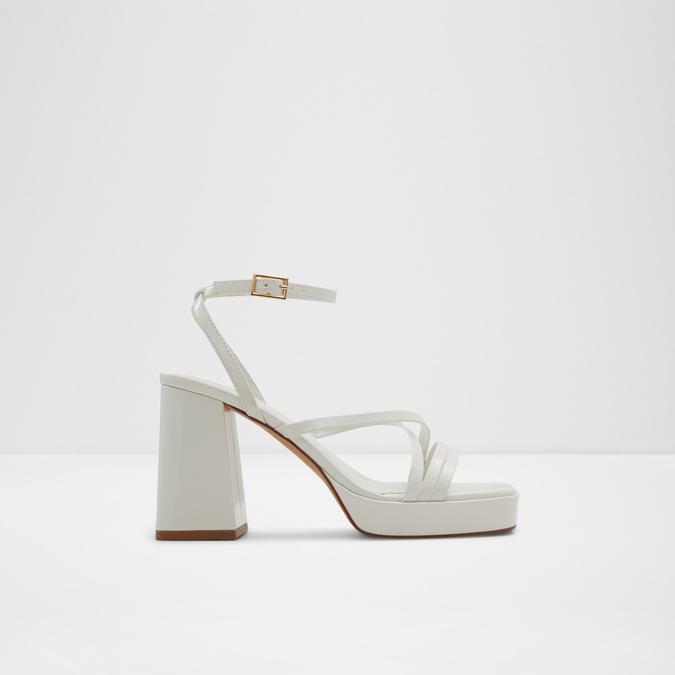Taia Women s White Bone Block Heel Sandals