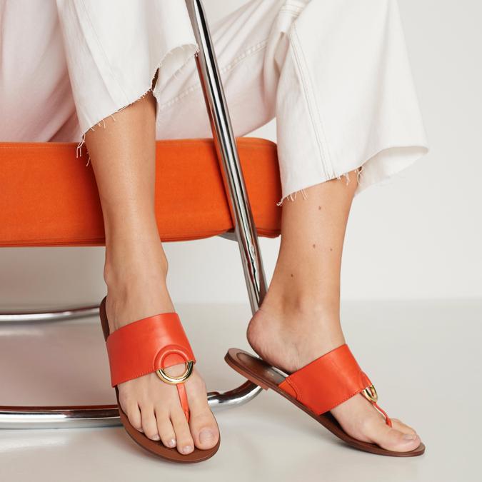 Ocericia Women's Orange Flat Sandals image number 1