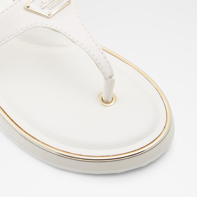 Manaberiel Women's White Sandals image number 5