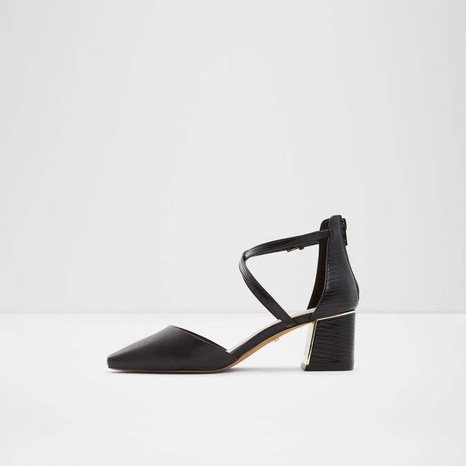 Grarwen Women's Black Block Heel Shoes image number 3