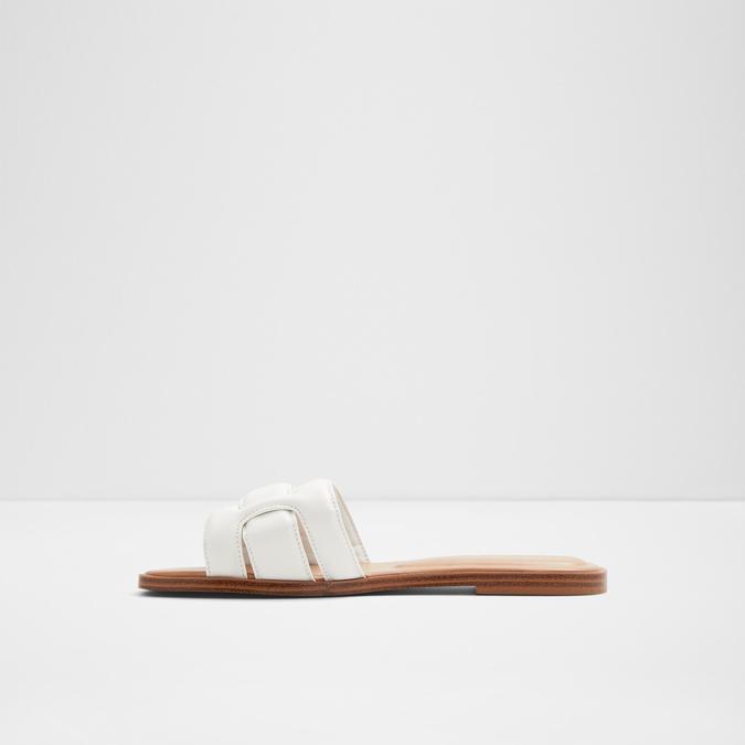 Elenaa Women's White Flat Sandals image number 3