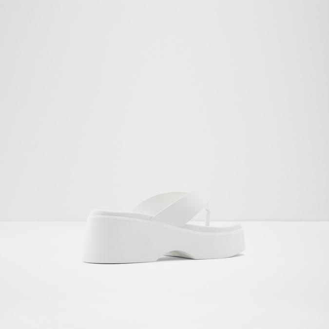 Delphy Women's White Flatform Sandals image number 2