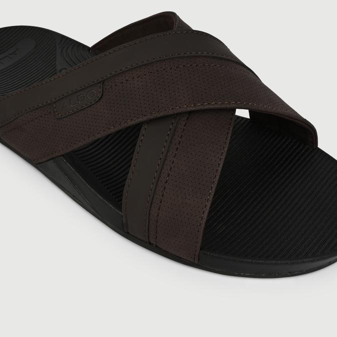PIETTEA-IN Brown Men Cross Strap Sandals image number 5