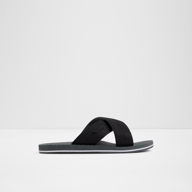 Totia-In Men's Black Cross Strap Sandals