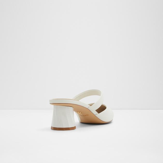 Kinski Women's White Block Heel Shoes image number 2