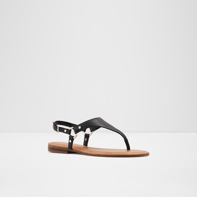 Elubrylla Women's Black Flat Sandals image number 3