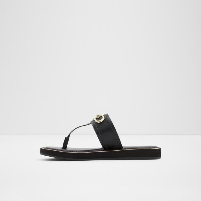 Asarona Women's Black Flat Sandals image number 2