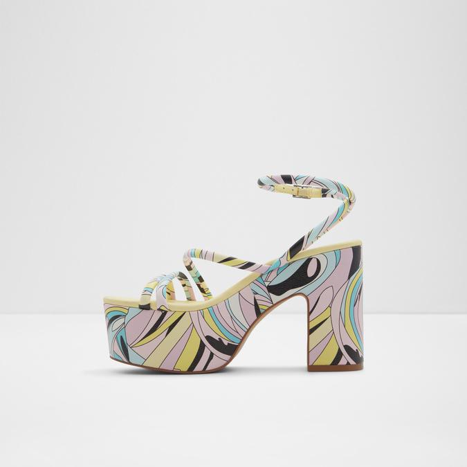 Jhansi Women's Pastel Multi Block Heel Sandals image number 3