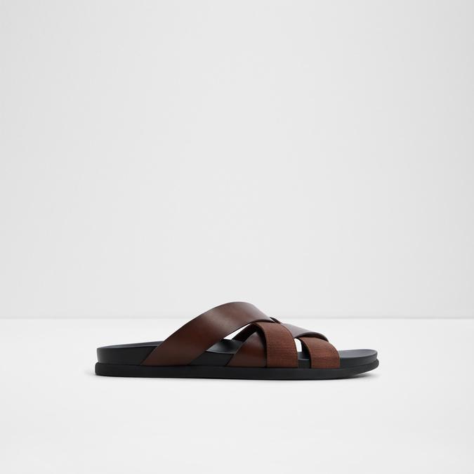 FLORIAN Brown Men Cross Strap Sandals