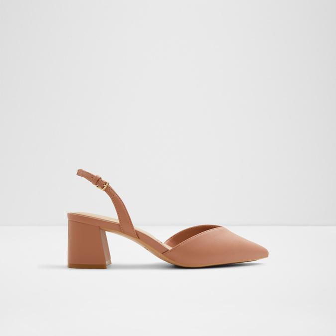 Leather pumps with a comfortable light brown stiletto heel - BRAVOMODA