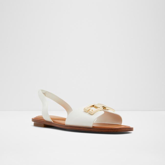 Agreinwan Women's White Flat Sandals image number 4