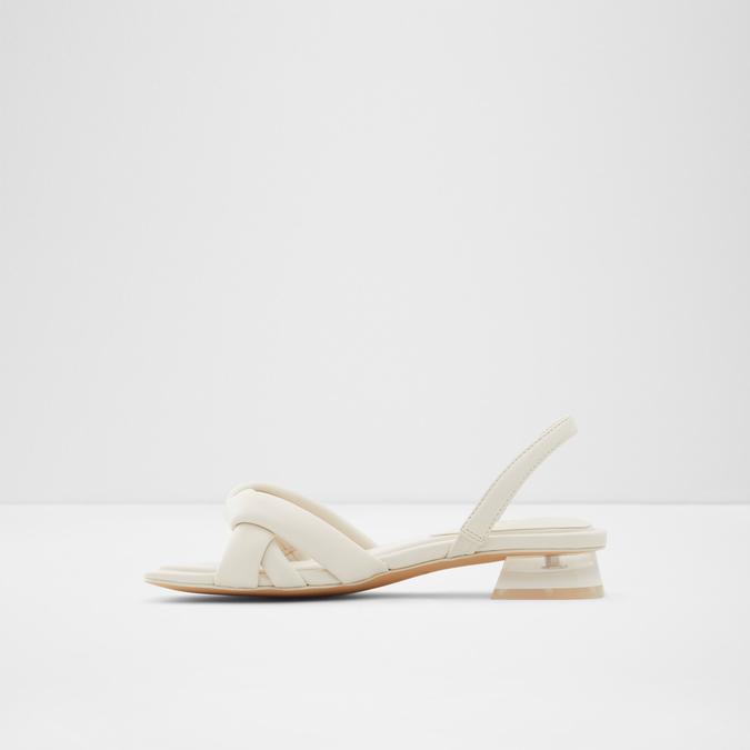 Buttercupp Women's White Block Heel Sandal image number 3