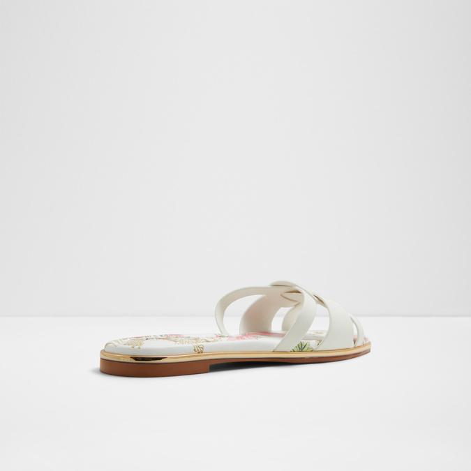 Cadialdan Women's White Flat Sandals image number 2