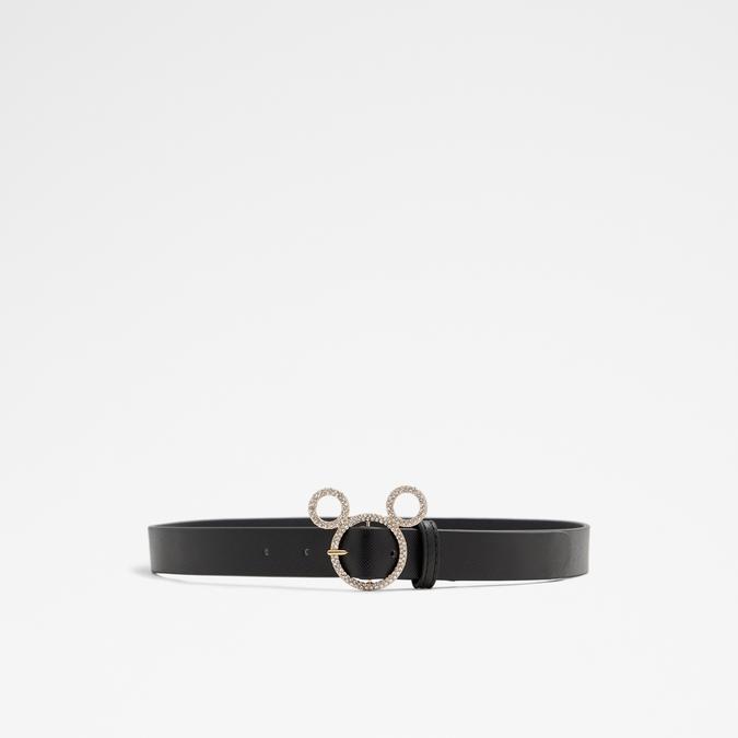 Belt-Mickey Women's Black On Gold Belt image number 0