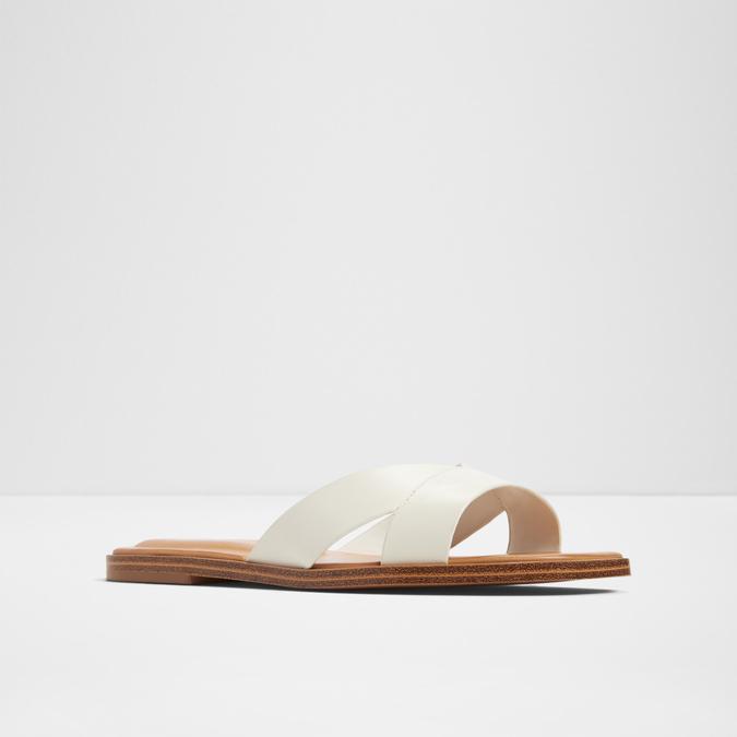 Caria Women's White Flat Sandals image number 4