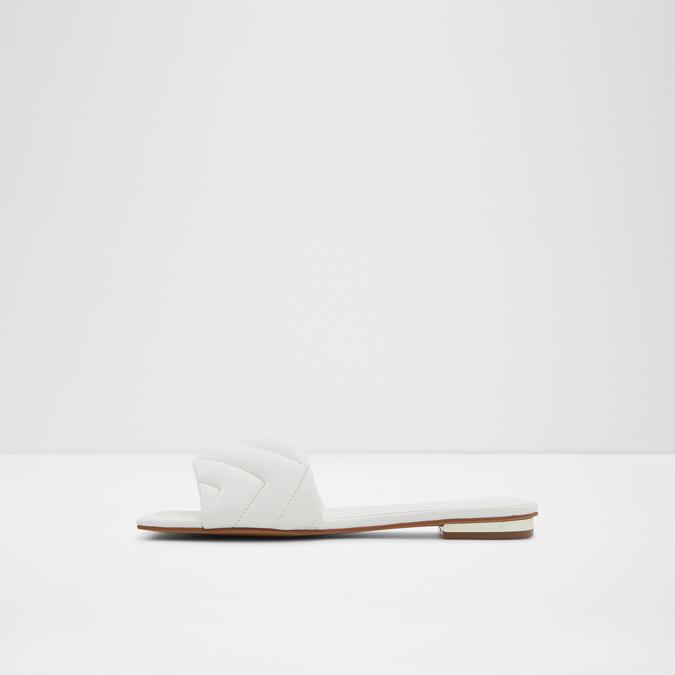 Moniq Women's White Flat Sandals image number 3
