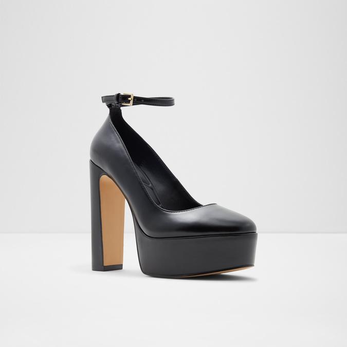 Fonda Women's Black Block Heel Shoes image number 3