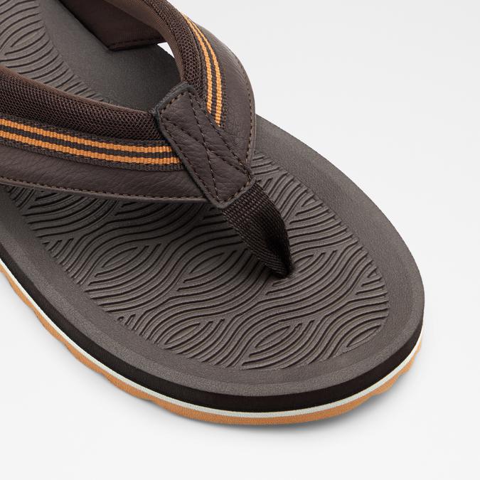Burges Men's Dark Brown Thong Sandals image number 4