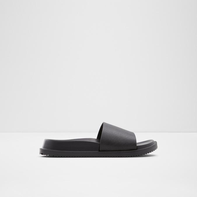 Wica Men's Black Single Strap Sandals