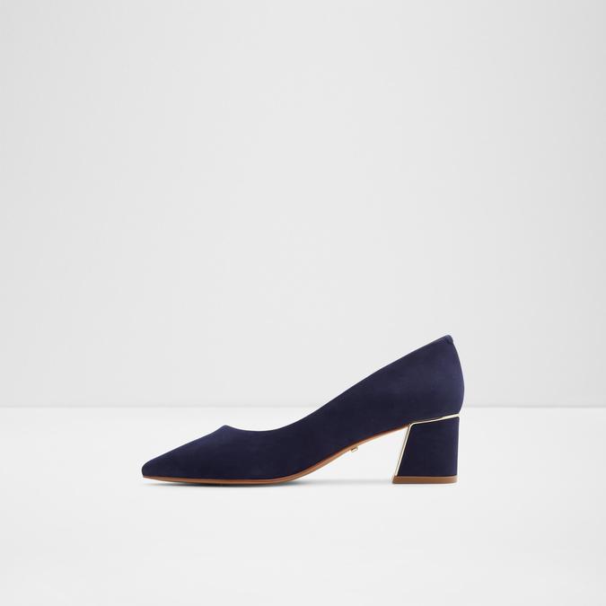 Navy suede online block heel pumps