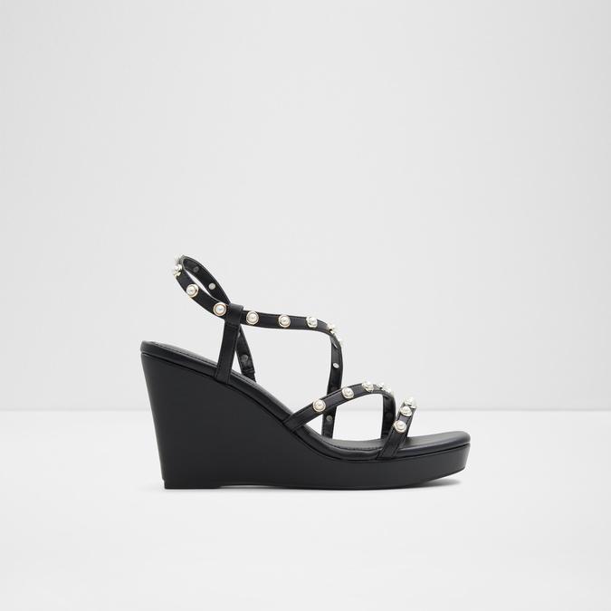 Black studded wedge sandals 2025