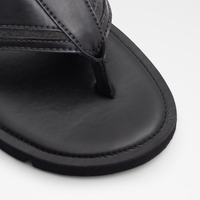 Olithien Men's Black Thong Sandals image number 4