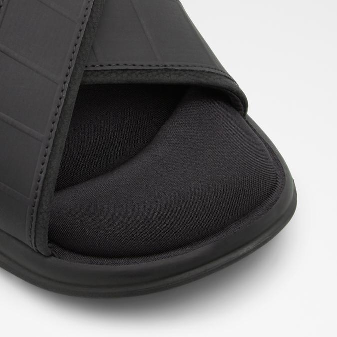 Dossio Men's Black Cross Strap Sandals image number 4