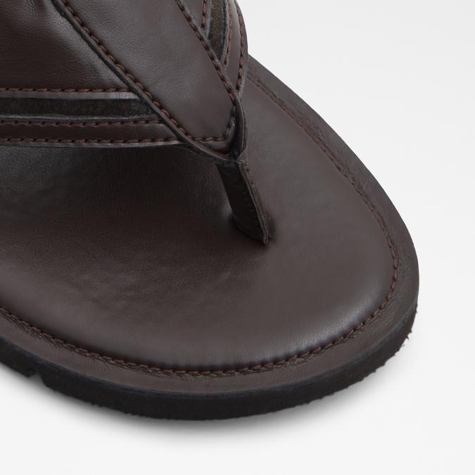 Olithien Men's Dark Brown Thong Sandals image number 4