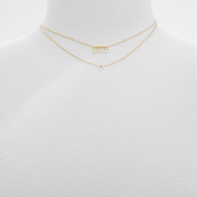 Exquis Women's Clear On Gold Necklace image number 1