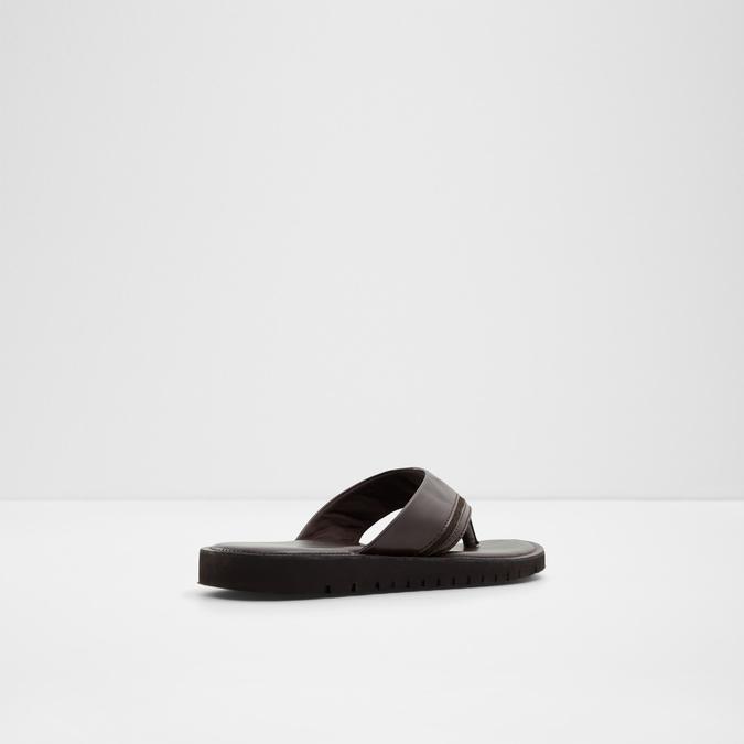 Olithien Men's Dark Brown Thong Sandals image number 1