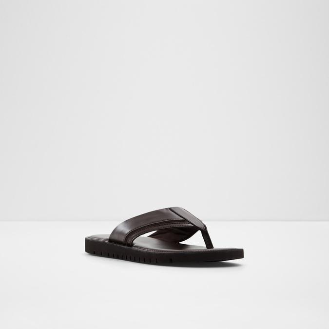 Olithien Men's Dark Brown Thong Sandals image number 3