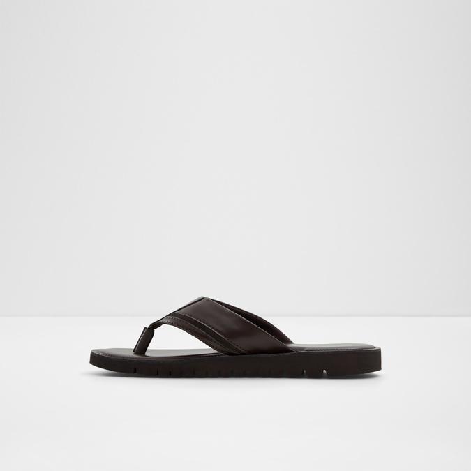 Olithien Men's Dark Brown Thong Sandals image number 2