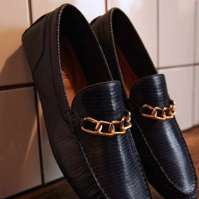 Davinch Men's Black Moccasins image number 1