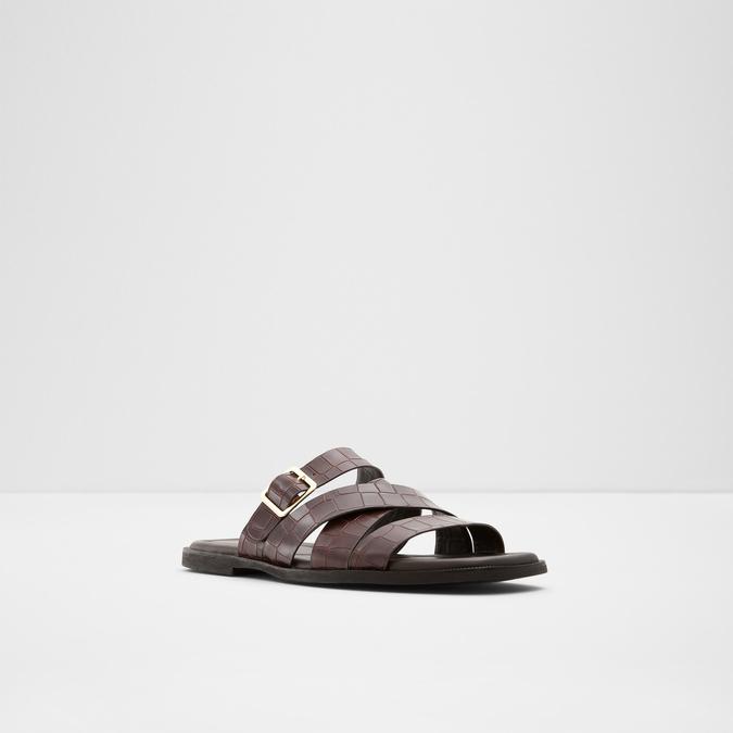 Dampel Men's Dark Brown Cross Strap Sandals image number 3