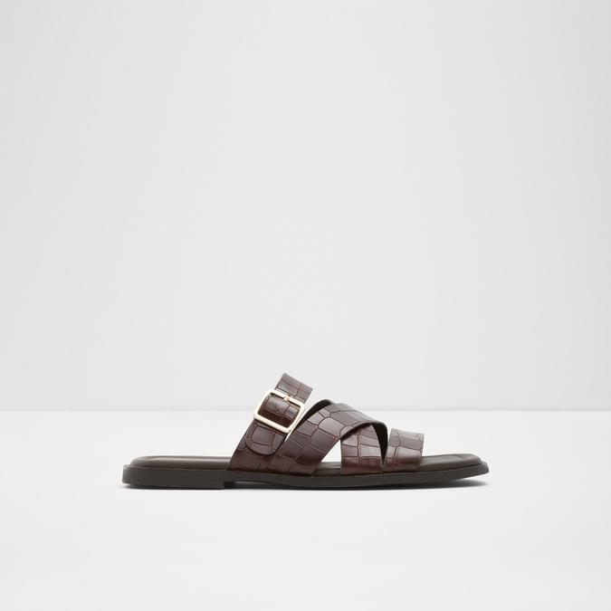 Dampel Men's Dark Brown Cross Strap Sandals image number 0