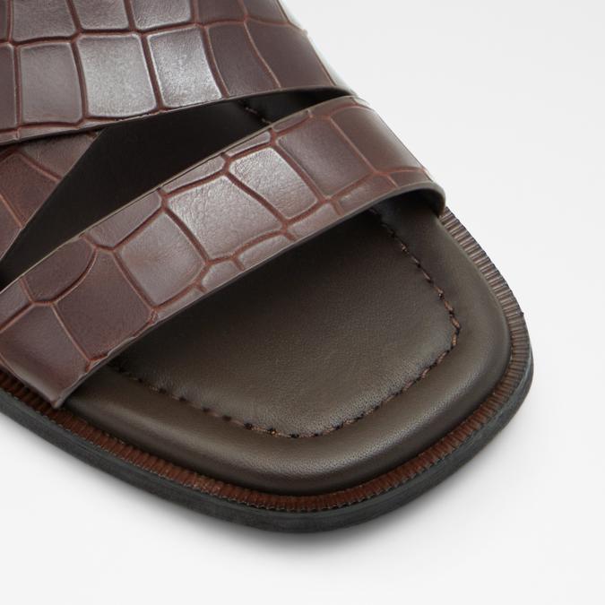 Dampel Men's Dark Brown Cross Strap Sandals image number 4
